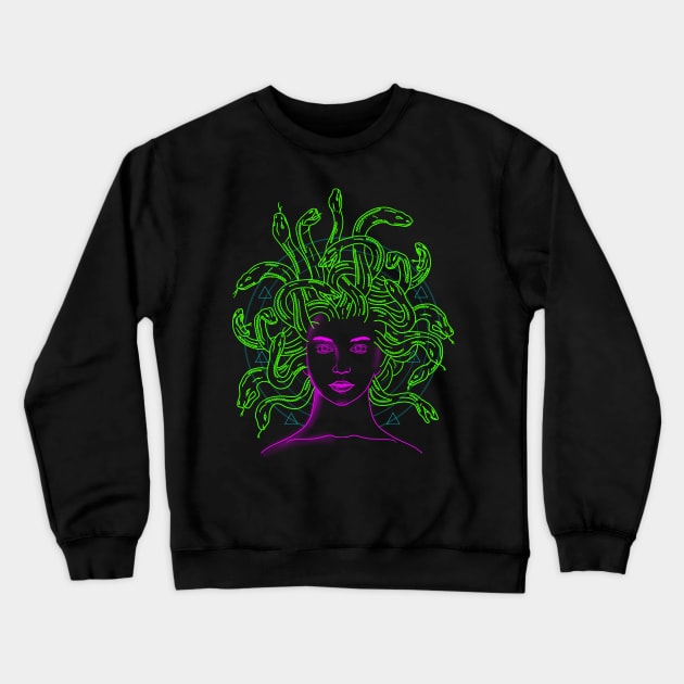 Medusa Snake Head Woman Crewneck Sweatshirt by FerMinem